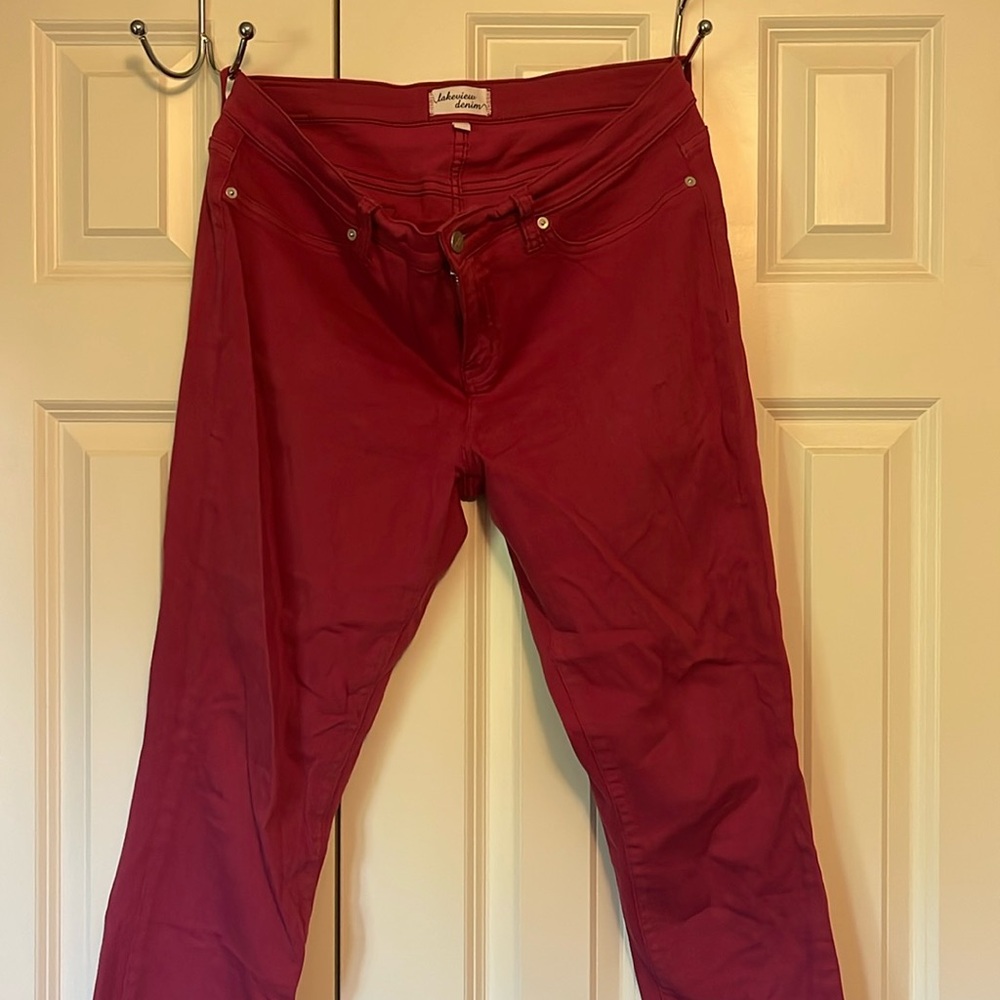 Pink denim pants